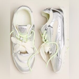 Pinko women Sz 10 Silver Pinko Yulia 01 Lace-Up Sneakers